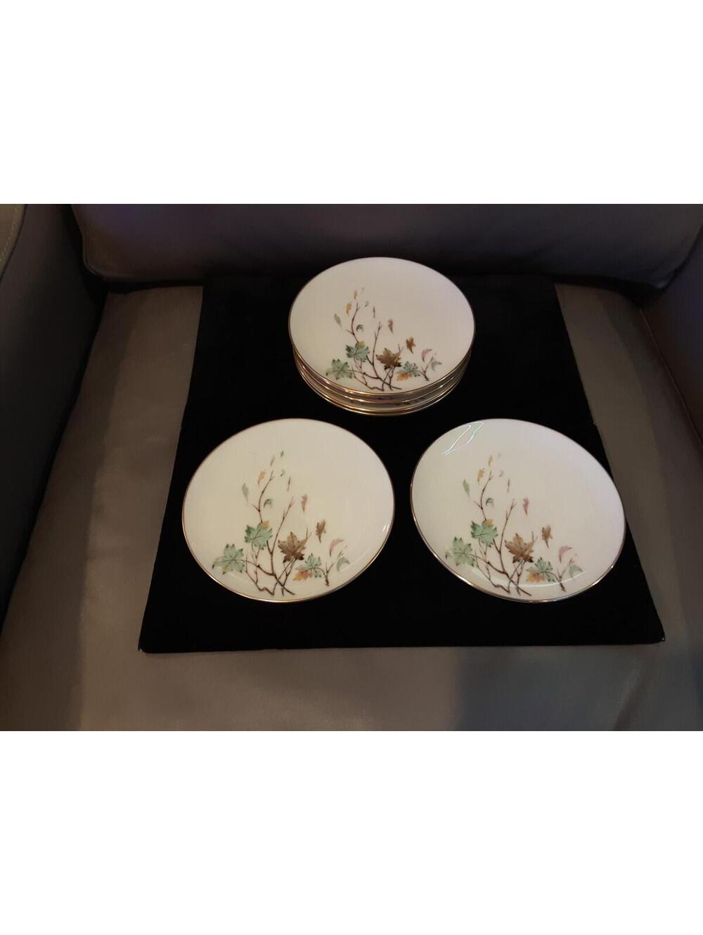 Vintage Lenox China Westwind 6" Bread and Butter Falling Leaves With Gold Trim